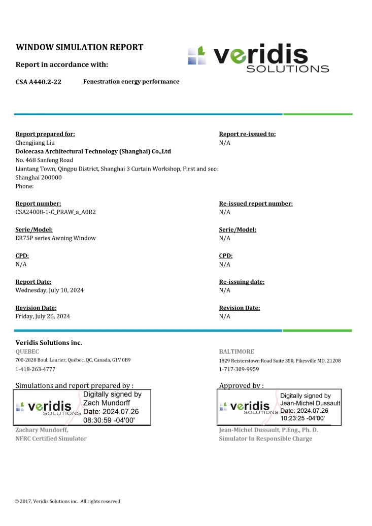 Certification document